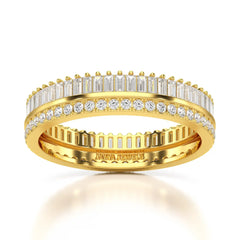 1.10 CT Baguette and Round Cut Diamond Eternity Ring