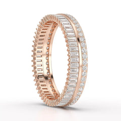 1.10 CT Baguette and Round Cut Diamond Eternity Ring