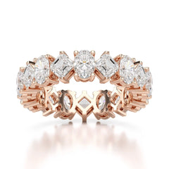 4.50 CT Asscher & Oval Cut Diamond Eternity Ring
