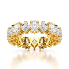 4.50 CT Asscher & Oval Cut Diamond Eternity Ring