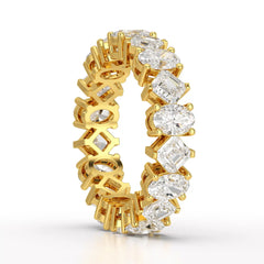 4.50 CT Asscher & Oval Cut Diamond Eternity Ring