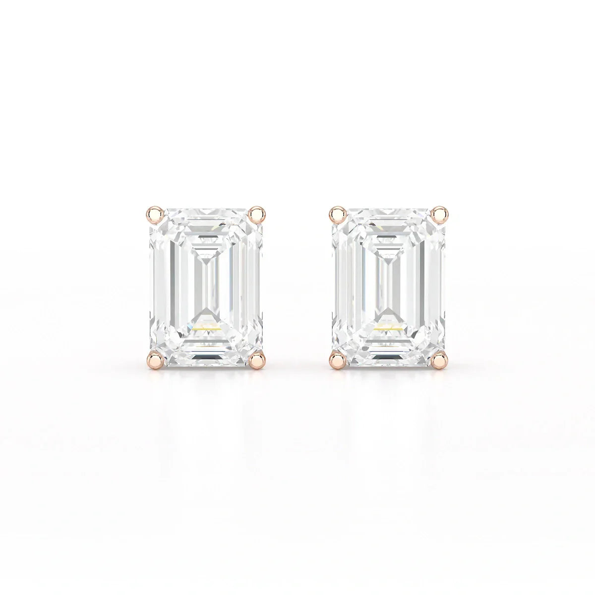 1 Ct Emerald Pair Solitaire Lab Diamond Earrings