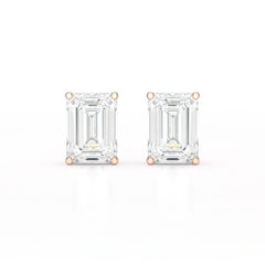 1 Ct Emerald Pair Solitaire Lab Diamond Earrings