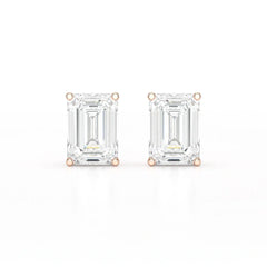1 Ct Emerald Pair Solitaire Lab Diamond Earrings