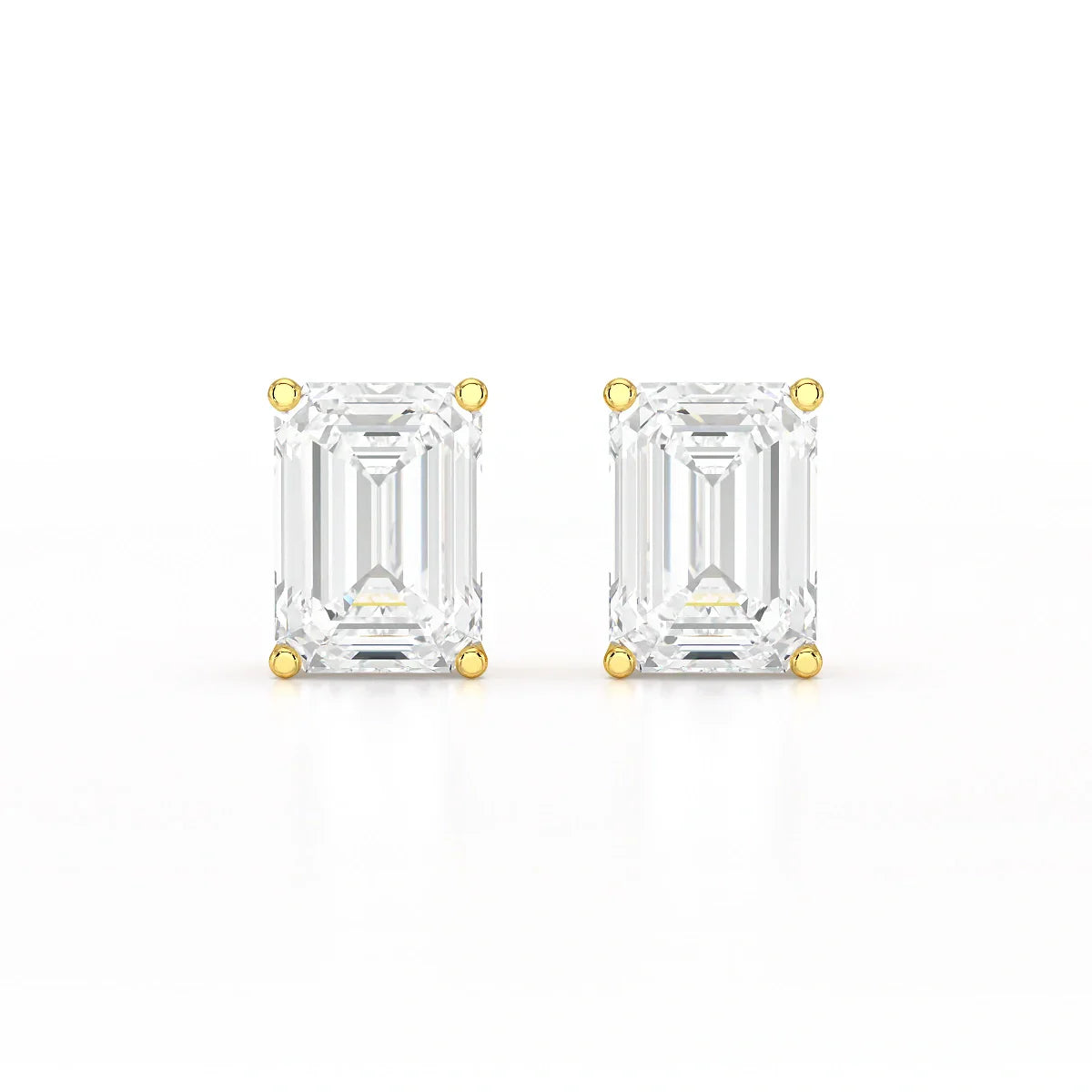 1 Ct Emerald Pair Solitaire Lab Diamond Earrings