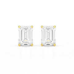 1 Ct Emerald Pair Solitaire Lab Diamond Earrings