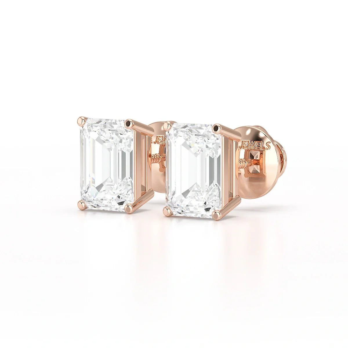 1 Ct Emerald Pair Solitaire Lab Diamond Earrings