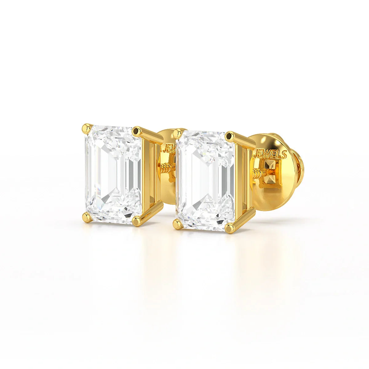 1 Ct Emerald Pair Solitaire Lab Diamond Earrings