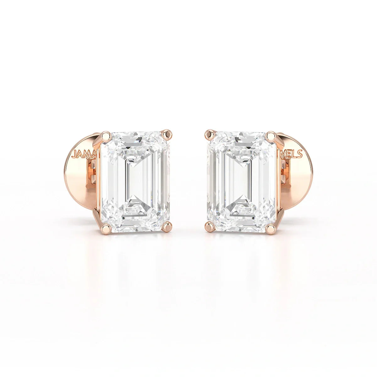 1 Ct Emerald Pair Solitaire Lab Diamond Earrings