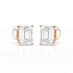 1 Ct Emerald Pair Solitaire Lab Diamond Earrings