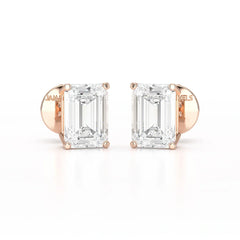 1 Ct Emerald Pair Solitaire Lab Diamond Earrings