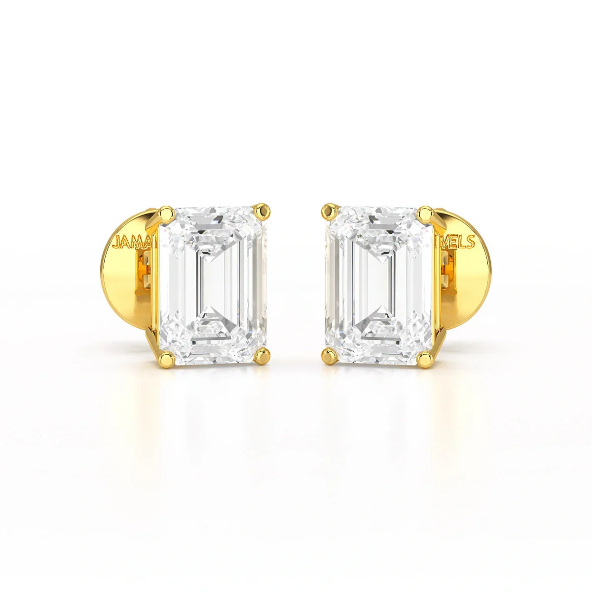 1 Ct Emerald Pair Solitaire Lab Diamond Earrings