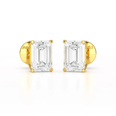 1 Ct Emerald Pair Solitaire Lab Diamond Earrings