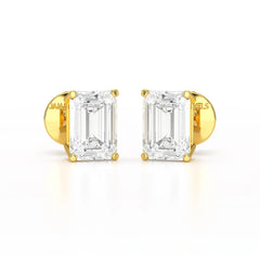1 Ct Emerald Pair Solitaire Lab Diamond Earrings