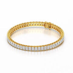 14.25 CT Emerald Cut Tennis Lab Diamond Bracelet
