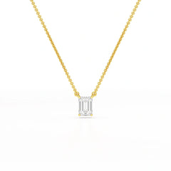 1 CT Emerald Cut Lab Grown Diamond Solitaire Pendant