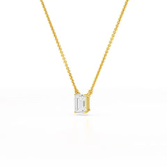 1 CT Emerald Cut Lab Grown Diamond Solitaire Pendant