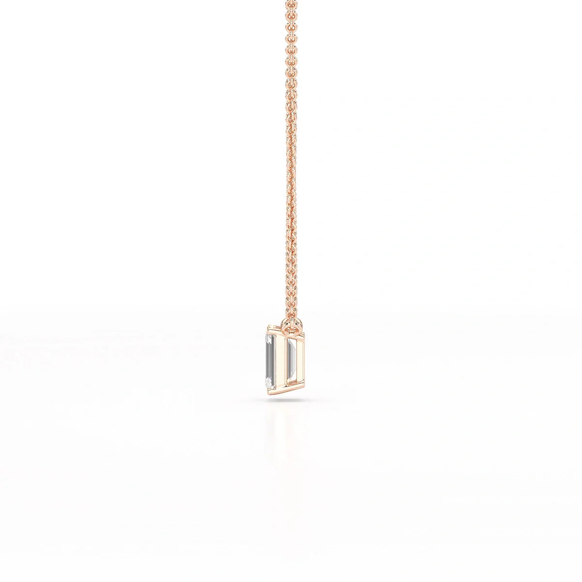 1 CT Emerald Cut Lab Grown Diamond Solitaire Pendant