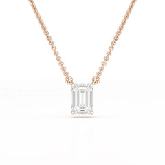 1 CT Emerald Cut Lab Grown Diamond Solitaire Pendant