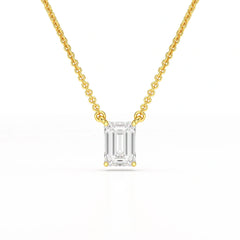 1 CT Emerald Cut Lab Grown Diamond Solitaire Pendant