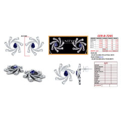 7 CT Pear Cut Pinwheel Pendant and Earring Set