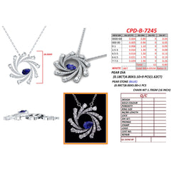 7 CT Pear Cut Pinwheel Pendant and Earring Set