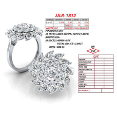 2.93 CT Round Cluster Cocktail Ring