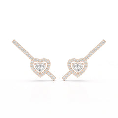 0.76 CT Lab Diamond Heart Cut Earrings