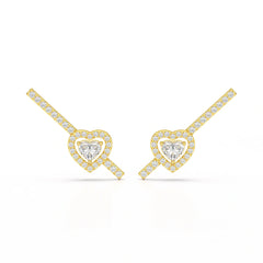 0.76 CT Lab Diamond Heart Cut Earrings
