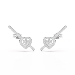 0.76 CT Lab Diamond Heart Cut Earrings