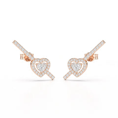 0.76 CT Lab Diamond Heart Cut Earrings