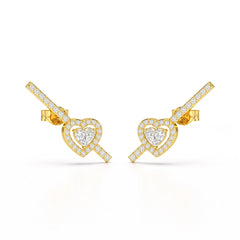 0.76 CT Lab Diamond Heart Cut Earrings