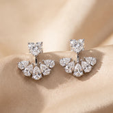 3.1 CT Heart & Pear Diamond Cluster Earrings