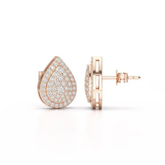 0.82 CT Lab Diamond Pear Shape Stud Earrings