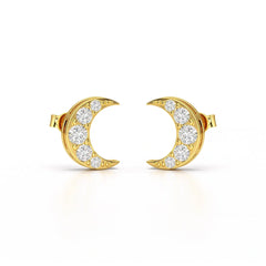 0.81 CT Lab Diamond Half Moon Earrings