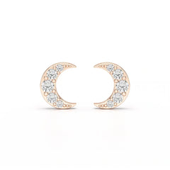 0.81 CT Lab Diamond Half Moon Earrings