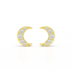 0.81 CT Lab Diamond Half Moon Earrings