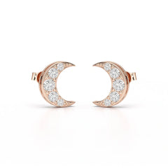 0.81 CT Lab Diamond Half Moon Earrings