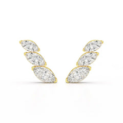 2.9 CT Trilogy Marquise Cut Lab Diamond Climber Earring