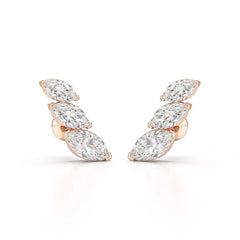 2.9 CT Trilogy Marquise Cut Lab Diamond Climber Earring