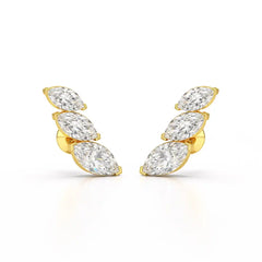 2.9 CT Trilogy Marquise Cut Lab Diamond Climber Earring