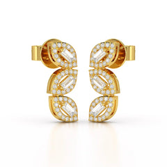 0.55 CT Baguette & Round Cut Lab Diamond Drop Earring