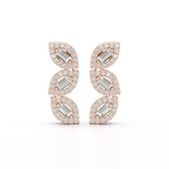 0.55 CT Baguette & Round Cut Lab Diamond Drop Earring