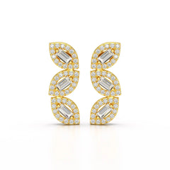 0.55 CT Baguette & Round Cut Lab Diamond Drop Earring