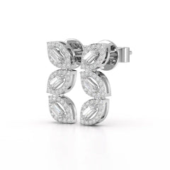 0.55 CT Baguette & Round Cut Lab Diamond Drop Earring