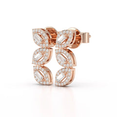 0.55 CT Baguette & Round Cut Lab Diamond Drop Earring