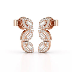 0.55 CT Baguette & Round Cut Lab Diamond Drop Earring