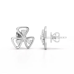 0.40 CT Lab Diamond Round Cut Petal Earring