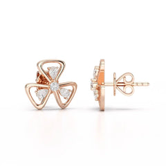 0.40 CT Lab Diamond Round Cut Petal Earring