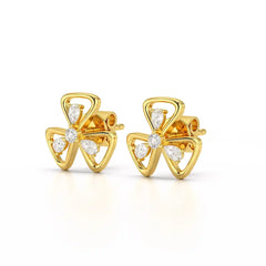 0.40 CT Lab Diamond Round Cut Petal Earring